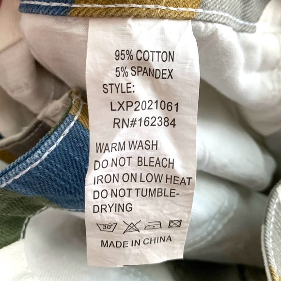 Hope Horizon Flair Bell Jeans Womens Sz Medium Stripes Retro 70s Frayed Hem - Picture 9 of 11